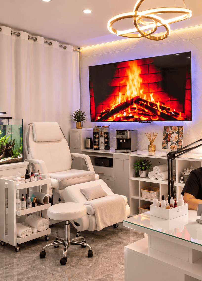 Vista de la estación y camilla spa en el estudio Luisannys Gómez